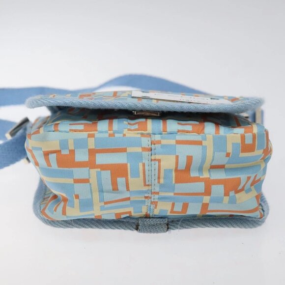FENDI Shoulder Bag Canvas Light Blue Silver Auth sw413 - Picture 5 of 16